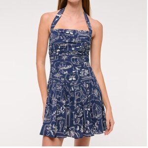 Abercrombie Emerson Drop-Waist Halter Mini Dress